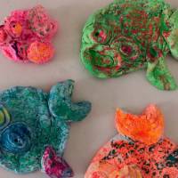 Painted clay fish - XI